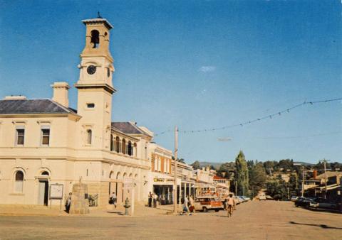 Camp Street and the Post Office with its historic clock tower, Beechworth