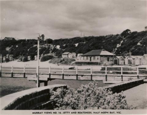 Jetty and boatsheds, Half Moon Bay, Black Rock