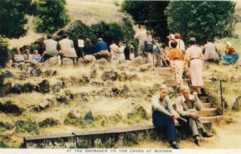 At the entrance to the caves at Buchan