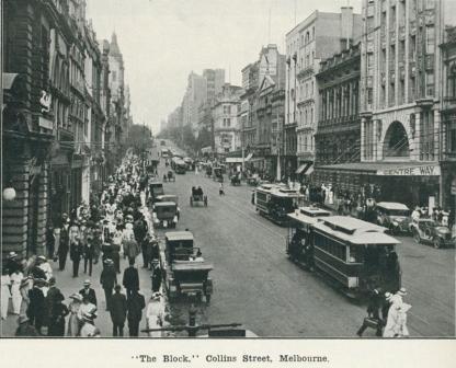 The block, Collins Street Melbourne, 1918