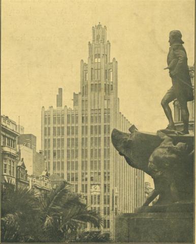 Manchester Unity Building from St Paul's Cathedral, Melbourne, 1933