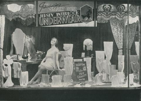 Lingerie window, Coles, Brunswick, 1933