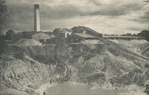 View of Glenthompson Brickworks from Glenelg Highway, 1960