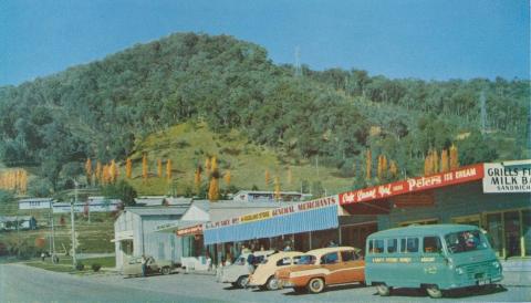 Shopping Centre, Mount Beauty township, c1960