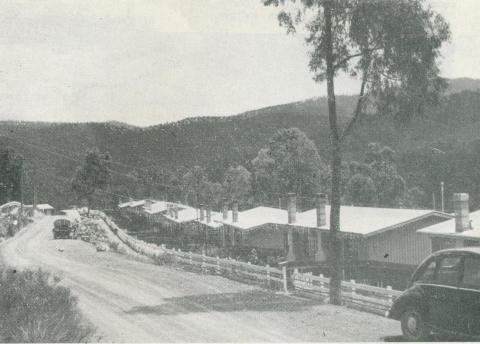 Houses erected for workers employed at the dam, Upper Yarra Dam, 1954