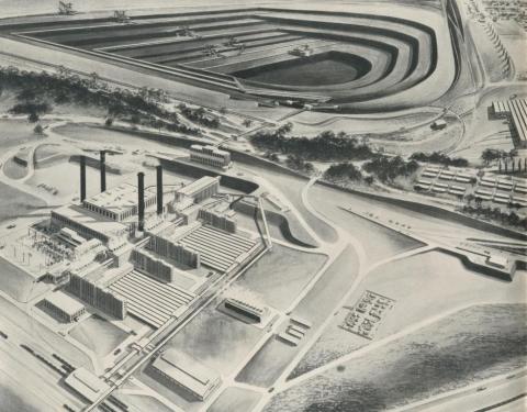 Morwell Power and Fuel Development, artist's impression, 1959