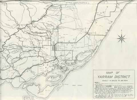 Map of Yarram District, 1933