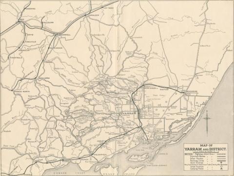 Map of Yarram and District, 1947