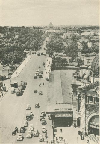 St Kilda Road, from Swanston Street, Melbourne, c1937