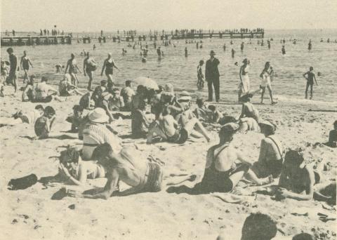 Beach Scene, St Kilda, c1937