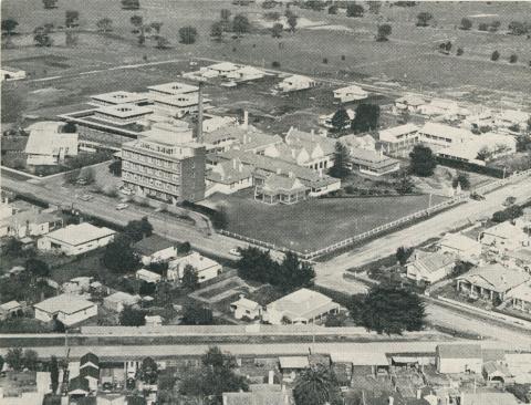 An aerial view of the Wimmera Base Hospital, 1960