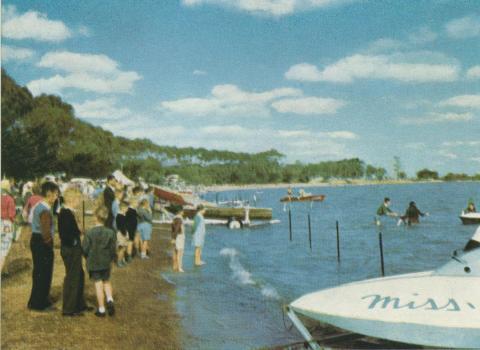 Speedboat racing, Lake Bolac, 1958