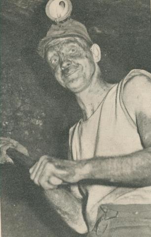 Miner at work on the coal face, Wonthaggi, 1944