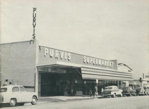 The modern Purvis Supermarket at Morwell, 1961