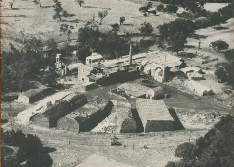 An aerial view of Broadford Mill, 1950