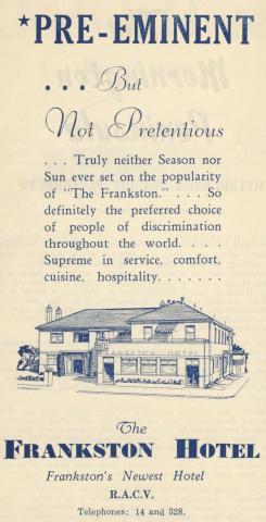 Frankston Hotel, 1949