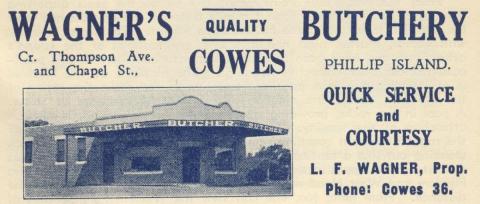 Wagner's Butchery, Cowes, 1949