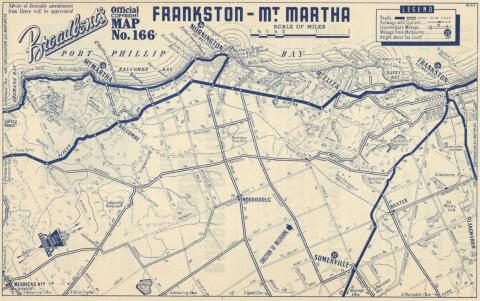 Map Frankston to Mount Martha, 1949