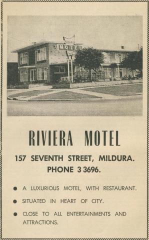 Riviera Motel, Mildura, 1969