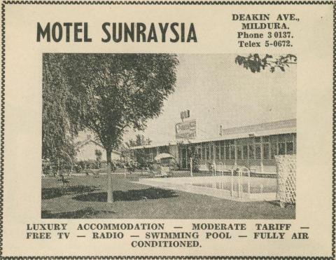 Motel Sunraysia, Mildura, 1969