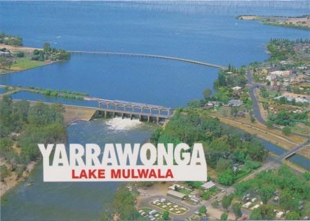 Aerial view of Lake Mulwala and Yarrawonga Weir on the Murray River