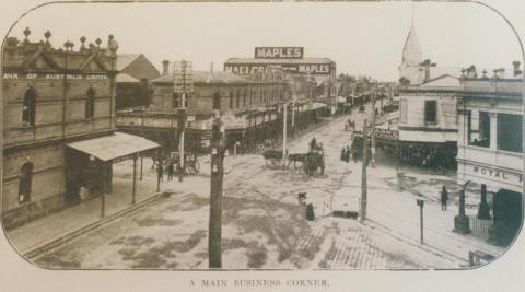 A main business corner, Footscray, 1917