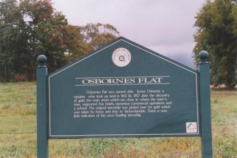 Historical Plaque, Osbornes Flat, 2010