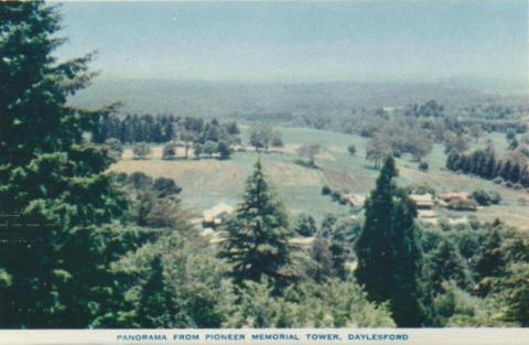 Panorama from Pioneer Memorial Tower, Daylesford, 1957