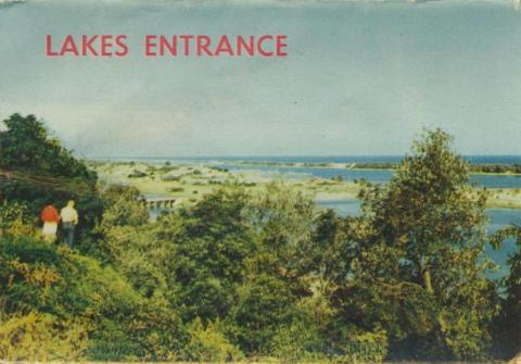 Looking towards Lakes Entrance from Jemmy's Point, 1955