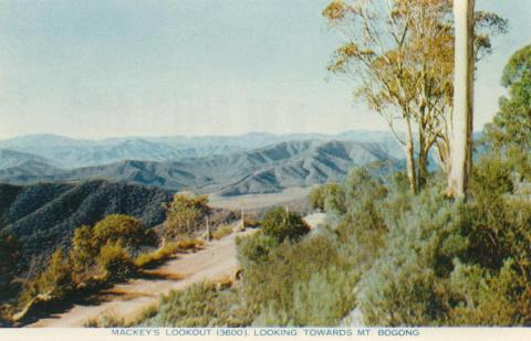 Mackeys Lookout (3600) looking towards Mount Bogong, Mount Buffalo, 1958