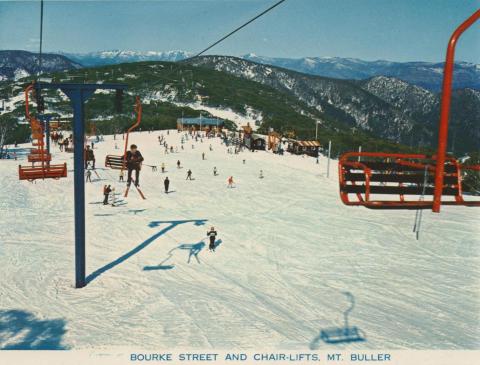 Bourke Street and Chair Lifts, Mount Buller, 1974