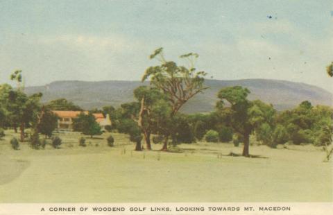 A corner of Woodend Golf Links, looking towards Mount Macedon, 1955