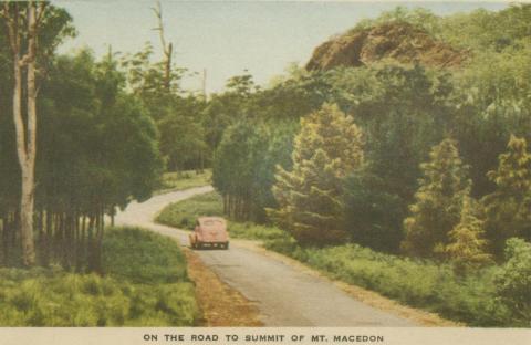 On the road to the Summit of Mount Macedon, 1955