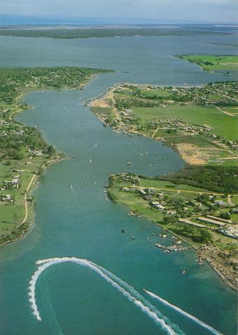 Aerial view of lakeside Paynesville