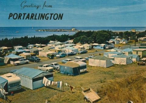 Overlooking the camping ground, Portarlington, 1974