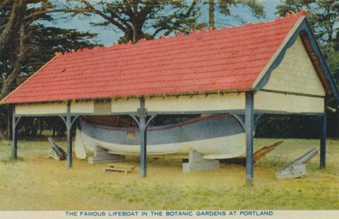 The famous lifeboat in the Botanic Gardens at Portland