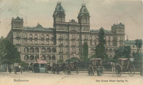 The Grand Hotel Spring Street, Melbourne, 1906