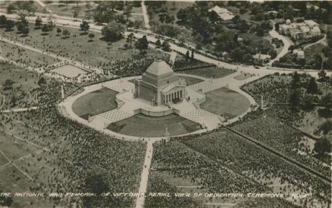 The National War Memorial of Victoria, Aerial View of Dedication Ceremony, Melbourne, 1934