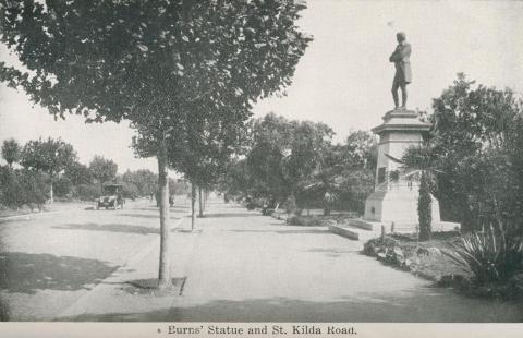 Burns Statue and St Kilda Road, Melbourne