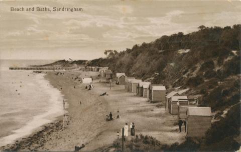 Beach and Baths, Sandringham, 1913