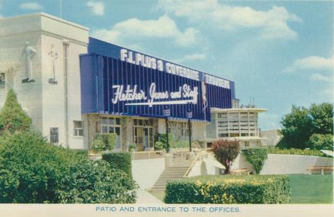 Patio and entrance to the offices, Fletcher Jones, Pleasant Hill, Warrnambool