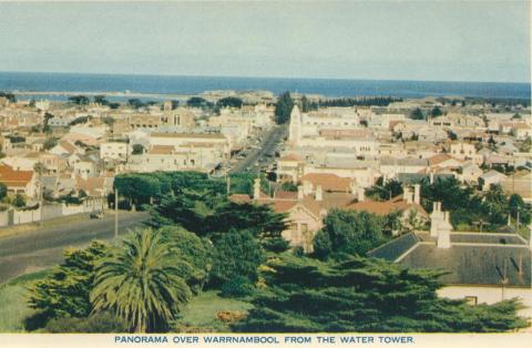 Panorama over Warrnambool from the water tower, 1960