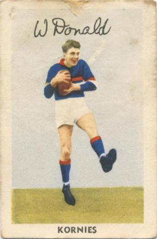 W. Donald, Footscray Football Club, Kornies Card