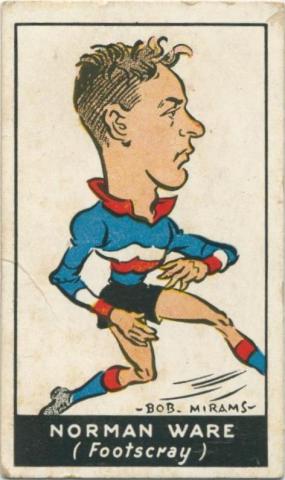 Norman Ware, Footscray Football Club, Standard Cigarettes Card