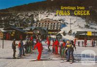 Ski School with Motel in background, Falls Creek