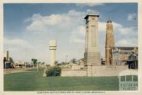 Cenotaph, Water Tower and St Mary's Spire, Bairnsdale