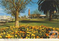 Spacious Gardens in Main Street looking to St Mary's Church, Bairnsdale 1979