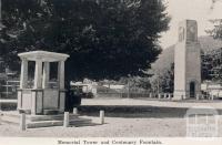 Memorial Tower and Centenary Fountain, Bright