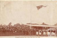 Hoisting Premiership Flag, Carlton Oval, 1907