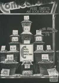Confectionery window Coles Store, Prahran 1934